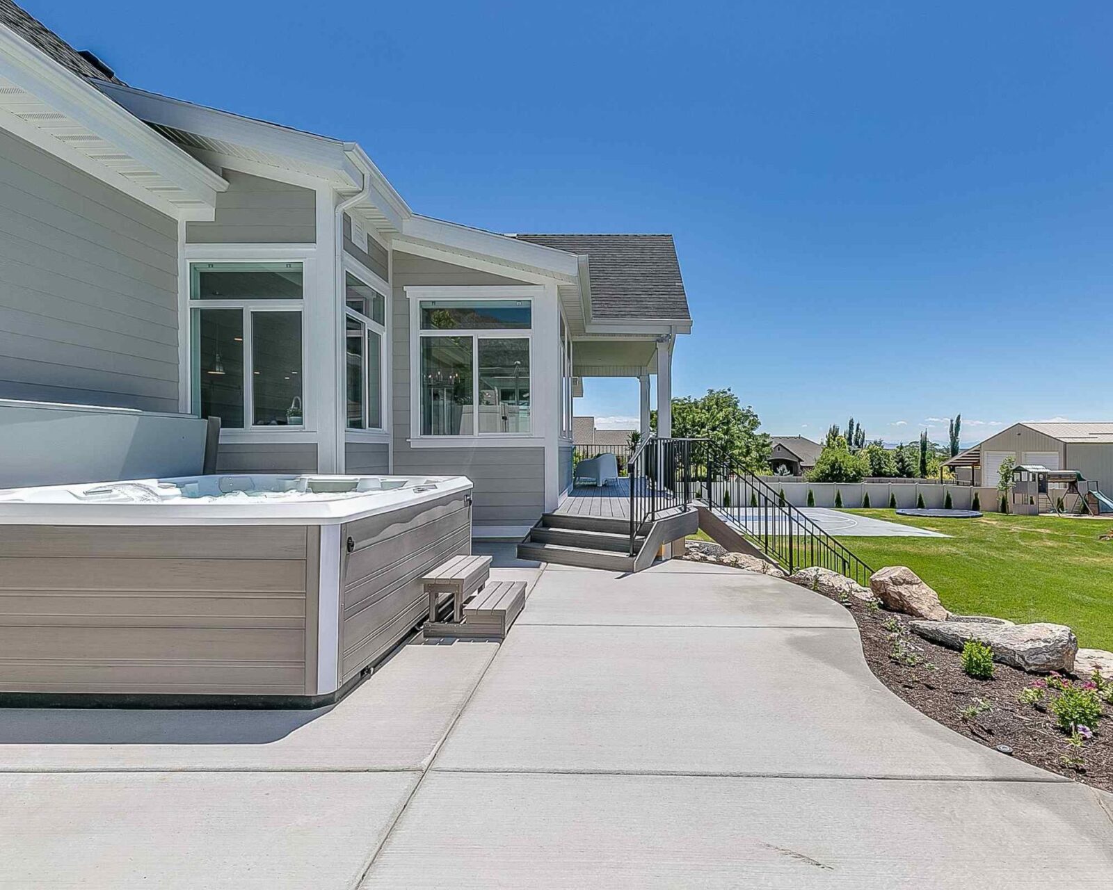 customized stamped concrete patio in Mesa, AZ by East Valley Concrete